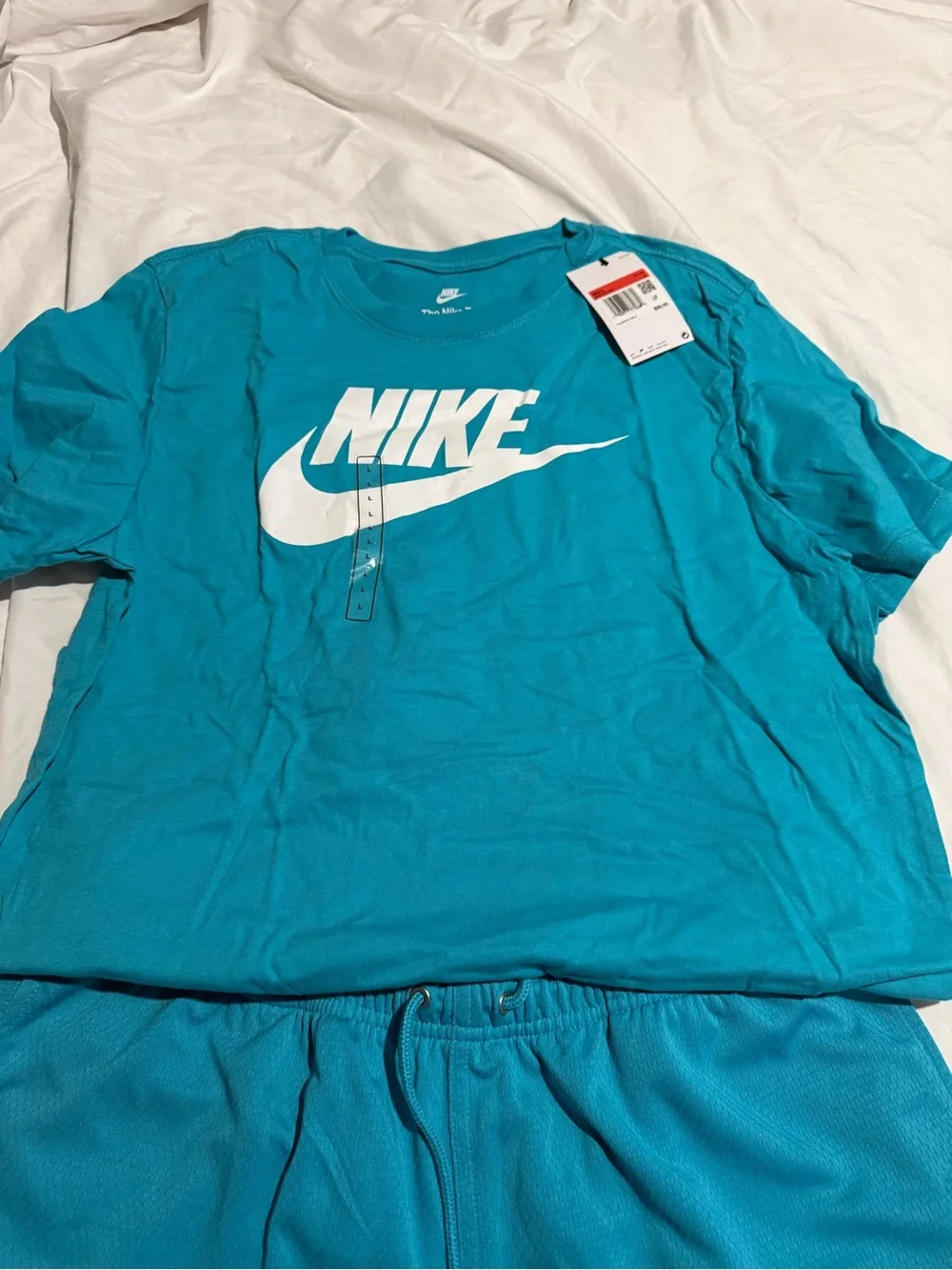 Nike Turquoise Two-Piece Logo Tee and Shorts Set - Picture 2 of 3